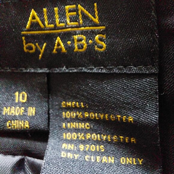 NEW ABS by Allen Schwartz Metallic Ice Blue Silk Skirt Jacket Suit Set, Size 10 - Picture 13 of 16